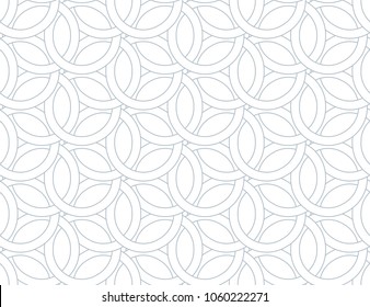 Flower geometric pattern. Seamless vector background. White and grey ornament. Ornament for fabric, wallpaper, packaging, Decorative print.