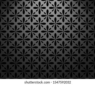 Flower geometric pattern. Seamless vector background. Black ornament