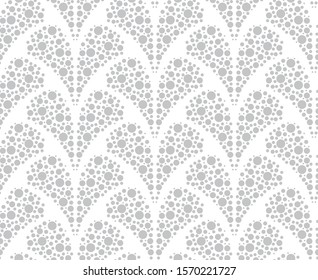 Flower geometric pattern. Seamless vector background. White and grey ornament.