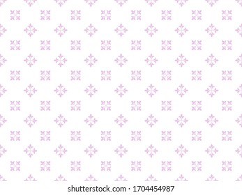 Flower geometric pattern. Seamless vector background. White and pink ornament