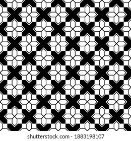 Patrón geométrico de las flores. Fondo vectorial impecable. Ornamento blanco y dorado. Ornamento para tela, papel pintado, embalaje, impresión decorativa