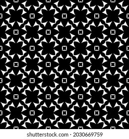 Flower geometric pattern. Seamless vector background. White and black ornament. Ornament for fabric, wallpaper, packaging. 

Decorative print