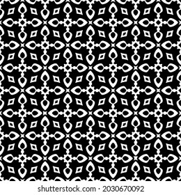 Flower geometric pattern. Seamless vector background. White and black ornament. Ornament for fabric, wallpaper, packaging. 

Decorative print
