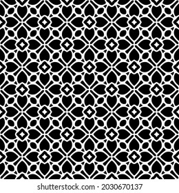 Flower geometric pattern. Seamless vector background. White and black ornament. Ornament for fabric, wallpaper, packaging. 

Decorative print
