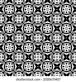 Flower geometric pattern. Seamless vector background. White and black ornament. Ornament for fabric, wallpaper, packaging. 

Decorative print

