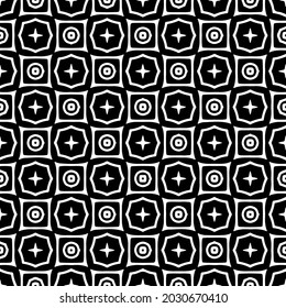 Flower geometric pattern. Seamless vector background. White and black ornament. Ornament for fabric, wallpaper, packaging. 

Decorative print
