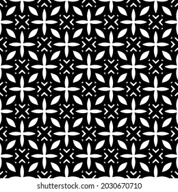 Flower geometric pattern. Seamless vector background. White and black ornament. Ornament for fabric, wallpaper, packaging. 

Decorative print