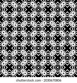 Flower geometric pattern. Seamless vector background. White and black ornament. Ornament for fabric, wallpaper, packaging. 

Decorative print
