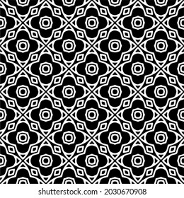 Flower geometric pattern. Seamless vector background. White and black ornament. Ornament for fabric, wallpaper, packaging. 

Decorative print
