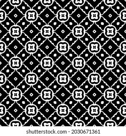 Flower geometric pattern. Seamless vector background. White and black ornament. Ornament for fabric, wallpaper, packaging. 

Decorative print
