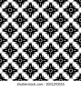 Flower geometric pattern. Seamless vector background. White and black ornament. Ornament for fabric, wallpaper, packaging. 

Decorative print