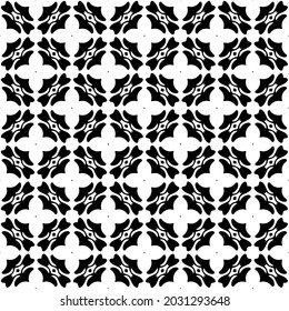 Flower geometric pattern. Seamless vector background. White and black ornament. Ornament for fabric, wallpaper, packaging. 

Decorative print