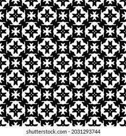 Flower geometric pattern. Seamless vector background. White and black ornament. Ornament for fabric, wallpaper, packaging. 

Decorative print