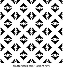 Flower geometric pattern. Seamless vector background. White and black ornament. Ornament for fabric, wallpaper, packaging. 
Decorative print
