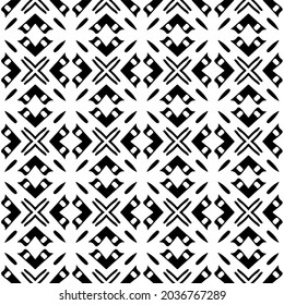 Flower geometric pattern. Seamless vector background. White and black ornament. Ornament for fabric, wallpaper, packaging. 
Decorative print
