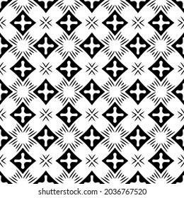 Flower geometric pattern. Seamless vector background. White and black ornament. Ornament for fabric, wallpaper, packaging. 

Decorative print
