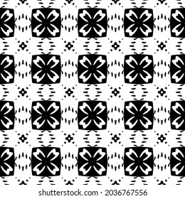 Flower geometric pattern. Seamless vector background. White and black ornament. Ornament for fabric, wallpaper, packaging. 

Decorative print
