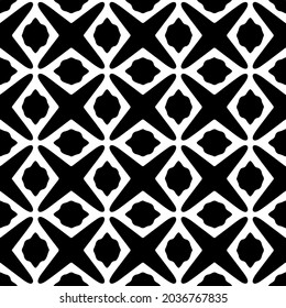 Flower geometric pattern. Seamless vector background. White and black ornament. Ornament for fabric, wallpaper, packaging. 

Decorative print
