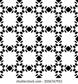 Flower geometric pattern. Seamless vector background. White and black ornament. Ornament for fabric, wallpaper, packaging. 
Decorative print
