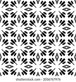 Flower geometric pattern. Seamless vector background. White and black ornament. Ornament for fabric, wallpaper, packaging. 

Decorative print
