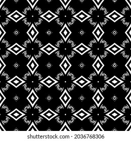 Flower geometric pattern. Seamless vector background. White and black ornament. Ornament for fabric, wallpaper, packaging. 

Decorative print
