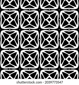 Flower geometric pattern. Seamless vector background. White and black ornament. Ornament for fabric, wallpaper, packaging. 

Decorative print