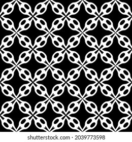Flower geometric pattern. Seamless vector background. White and black ornament. Ornament for fabric, wallpaper, packaging. 

Decorative print