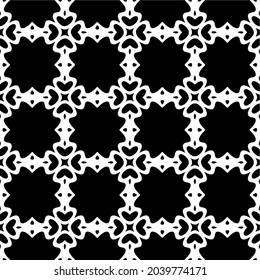 Flower geometric pattern. Seamless vector background. White and black ornament. Ornament for fabric, wallpaper, packaging. 

Decorative print