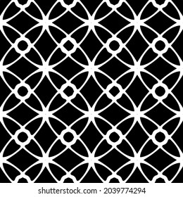 Flower geometric pattern. Seamless vector background. White and black ornament. Ornament for fabric, wallpaper, packaging. 

Decorative print