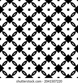 Flower geometric pattern. Seamless vector background. White and black ornament. Ornament for fabric, wallpaper, packaging. Decorative print