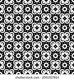 Flower geometric pattern. Seamless vector background. White and black ornament. Ornament for fabric, wallpaper, packaging. Decorative print