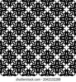 
Flower geometric pattern. Seamless vector background. White and black ornament. Ornament for fabric, wallpaper, packaging. Decorative print