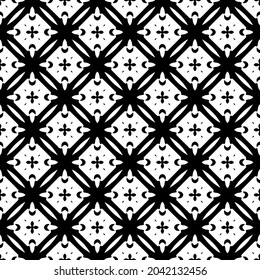 
Flower geometric pattern. Seamless vector background. White and black ornament. Ornament for fabric, wallpaper, packaging. Decorative print