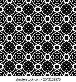Flower geometric pattern. Seamless vector background. White and black ornament. Ornament for fabric, wallpaper, packaging. Decorative print
