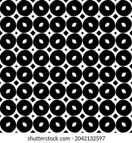 Flower geometric pattern. Seamless vector background. White and black ornament. Ornament for fabric, wallpaper, packaging. Decorative print