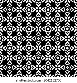 
Flower geometric pattern. Seamless vector background. White and black ornament. Ornament for fabric, wallpaper, packaging. Decorative print