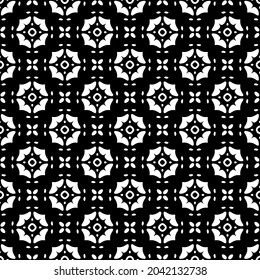 
Flower geometric pattern. Seamless vector background. White and black ornament. Ornament for fabric, wallpaper, packaging. Decorative print