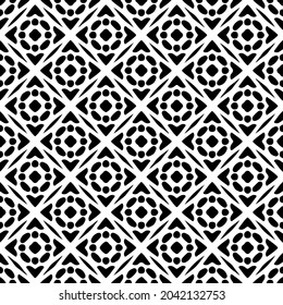 Flower geometric pattern. Seamless vector background. White and black ornament. Ornament for fabric, wallpaper, packaging. Decorative print