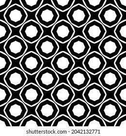 Flower geometric pattern. Seamless vector background. White and black ornament. Ornament for fabric, wallpaper, packaging. Decorative print
