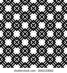 Flower geometric pattern. Seamless vector background. White and black ornament. Ornament for fabric, wallpaper, packaging. Decorative print
