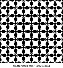 Flower geometric pattern. Seamless vector background. White and black ornament. Ornament for fabric, wallpaper, packaging. Decorative print
