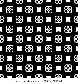 Flower geometric pattern. Seamless vector background. White and black ornament. Ornament for fabric, wallpaper, packaging. Decorative print
