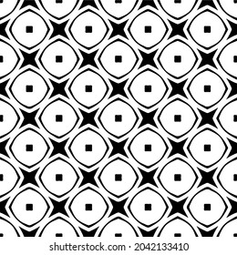 Flower geometric pattern. Seamless vector background. White and black ornament. Ornament for fabric, wallpaper, packaging. Decorative print

