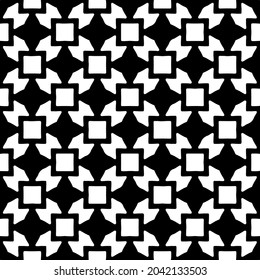 Flower geometric pattern. Seamless vector background. White and black ornament. Ornament for fabric, wallpaper, packaging. Decorative print