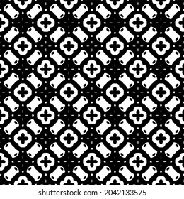 
Flower geometric pattern. Seamless vector background. White and black ornament. Ornament for fabric, wallpaper, packaging. Decorative print