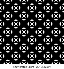 Flower geometric pattern. Seamless vector background. White and black ornament. Ornament for fabric, wallpaper, packaging. Decorative print
