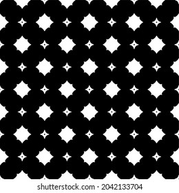 Flower geometric pattern. Seamless vector background. White and black ornament. Ornament for fabric, wallpaper, packaging. Decorative print
