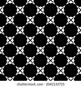 Flower geometric pattern. Seamless vector background. White and black ornament. Ornament for fabric, wallpaper, packaging. Decorative print
