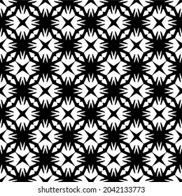 Flower geometric pattern. Seamless vector background. White and black ornament. Ornament for fabric, wallpaper, packaging. Decorative print