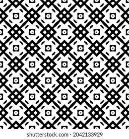 Flower geometric pattern. Seamless vector background. White and black ornament. Ornament for fabric, wallpaper, packaging. Decorative print
